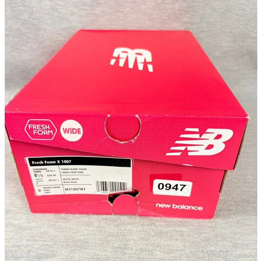 New Balance Fresh Foam X 1007 Tennis Sneakers Womens 8.5 W White Blue Pickleball